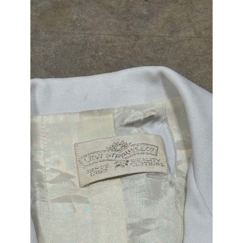 Vintage Levi Strauss & Co White Blazer Jacket Two Button Patch Pockets Womens M - Picture 2 of 16